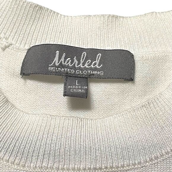 MARLED Nautical Striped Love Knit Sweater L - Picture 4 of 7